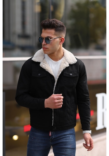 Erkek Kürklü Kot Ceket İçi Kürklü Kot Ceket