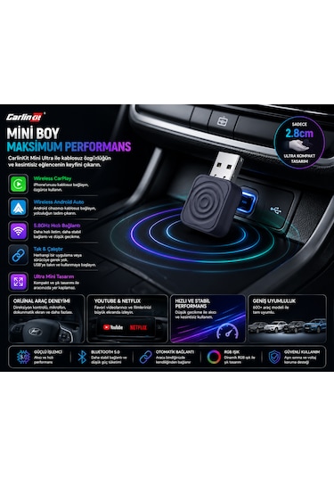 Mini Ultra 5 Kablosuz Carplay & Android Auto Adaptörü Diğer