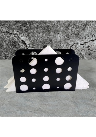 Glare Peçetelik Delikli Mat Siyah Siyah