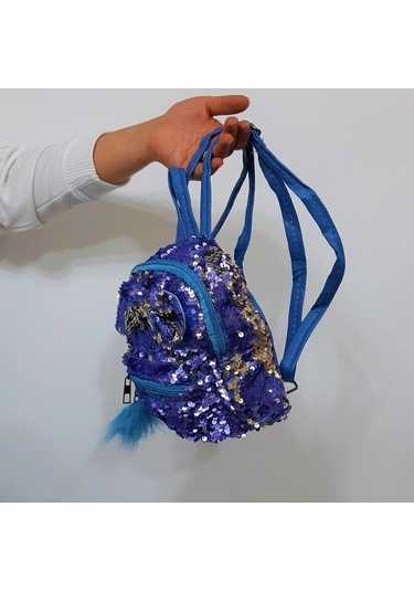 Fiyra Crn Bebe Mavi Pullu Kız Çocuk Sırt Çantası 16cmx20cmx10cm Mavi