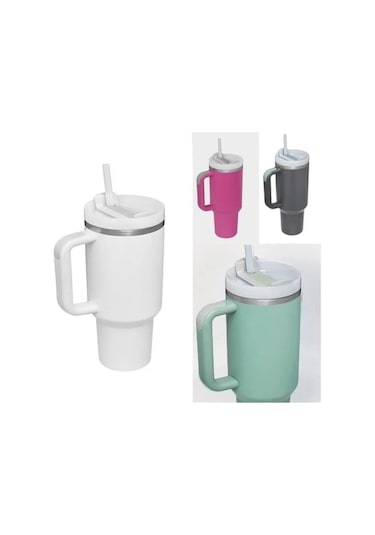 Pazly 40oz Paslanmaz Çelik Soğuk Saklama Bardağı, Sürgülü Kapağı Ve Çubuğu, Araçta Eldivenli Kullanım, Barbie Kırmızı