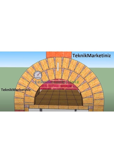 63 MM 500 C Derece 25 Cm Dalma Boylu Fırın Termometresi Pakkens