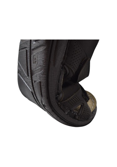 240105 Ortopedik Taban Erkek Sandalet Erkek Cırtlı Sandalet Siyah