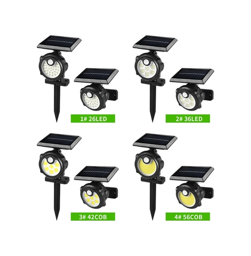 Tongxida Gece Işık Toprak/bina Duvar Lambası 42cob, 3 Beyaz Işık Modu, 2x1200mah Batarya, Ip65 Koruma, 270 Algılama