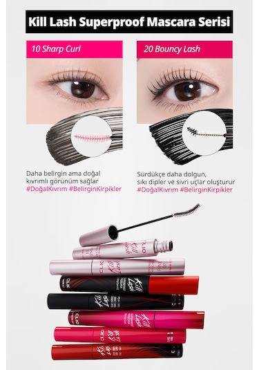 Clıo Kill Lash Superproof Mascara Fine 01 Vanilla Black
