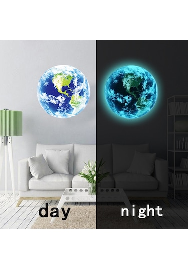 Dianziye 3d Aydınlatmalı Duvar Çıkartmaları - Kendinden Yapışkanlı Ay Küresi Dekoru, Çocuk Odası Ve Salon İçin Su Geçirmez Duvar Sticker Diğer