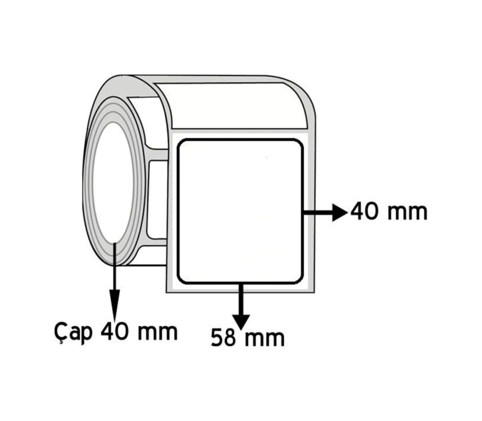 40x58 Mm 500 Sarım Terazi Etiketi 1.kalite Termal Kağıt Rulo 10 Adet