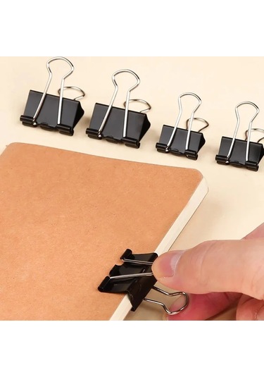 10 Adet/takım Siyah Klasör Klipsleri Foldback Metal Ataçlar