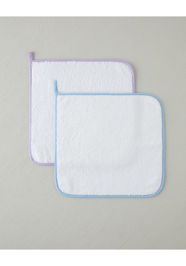 English Home Fluffy Cloud Pamuk 2'li Kurulama Bezi 30x30 Cm Mavi-lila