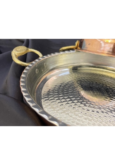 Gaziantep 21 Cm Bakır El Dövmesi Sahan Omlet Yumurta Tavası Mıhlama Sahan 1.sınıf Kalaylı Çirtikli