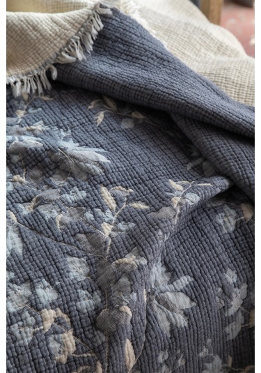 Apricitas Home Marbella İndigo Çift Kişilik Yatak Örtüsü Takımı İndigo