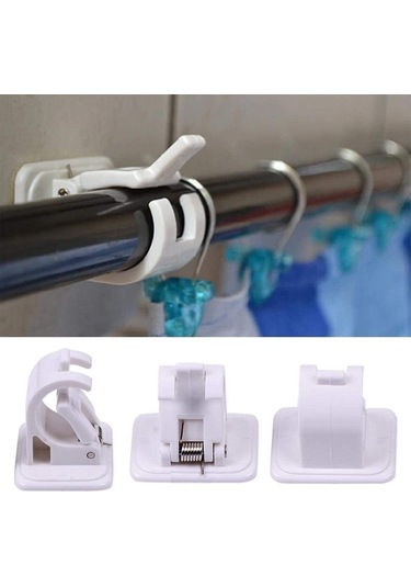 Kendinden Yapışkanlı Perde Kancaları, 4'lü Perde Çubuğu Braketleri, Delme Gerektirmez, Kendinden Yapışkanlı Duvar Kancaları, Havlu Askısı Diğer