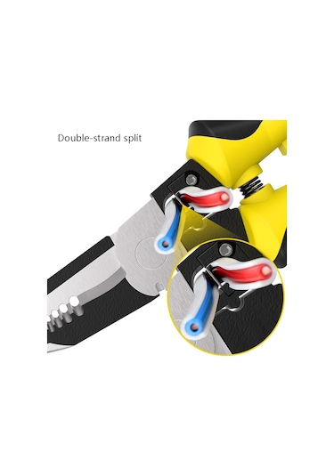 7'si 1 Arada Çok Fonksiyonlu Tel Striptizci Elektrikçi Manuel Alet Siyah Sarı