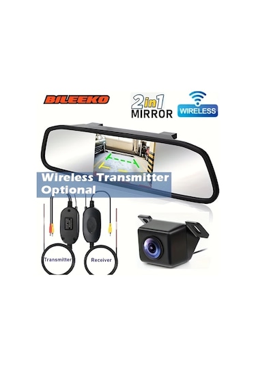 Motion003 Bileeko 2 İn 1 Araba Ayna Ve Kamera Kiti Kablosuz Verici Sürümü Yüksek Çözünü