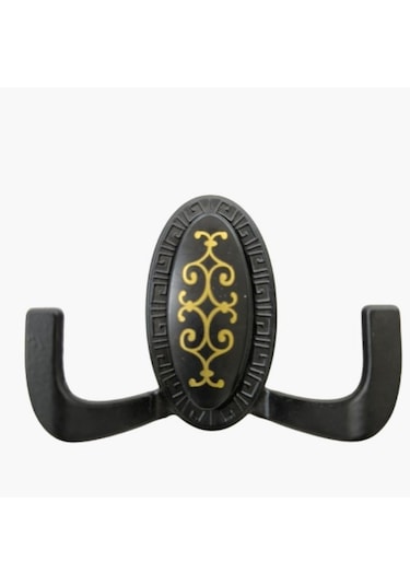 5 Adet Metal Vestiyer Askılığı - Mat Siyah, Desenli, Dayanıklı, Elbise Ve Mobilya Askılığı Siyah - Siyah