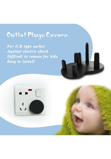 Samdoo 6 Adet İngiliz Tipi Beyaz/ Siyah Abs Çocuk Elektrik Prizi Koruyucu Kapağı - Şok Engelleme, Güvenli Kullanım, Kolay Kurulum