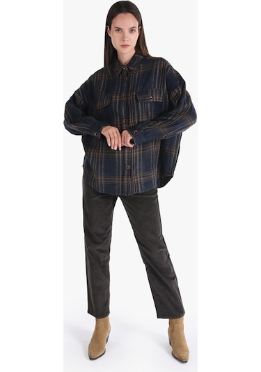 Colins Regular Fit Lacivert Kadın Uzun Kol Gömlek Cl1065854 Lacivert