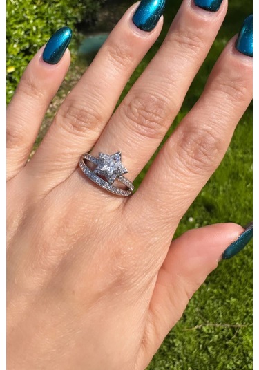 Silver Çift Sıra Yıldız Yüzük Silver