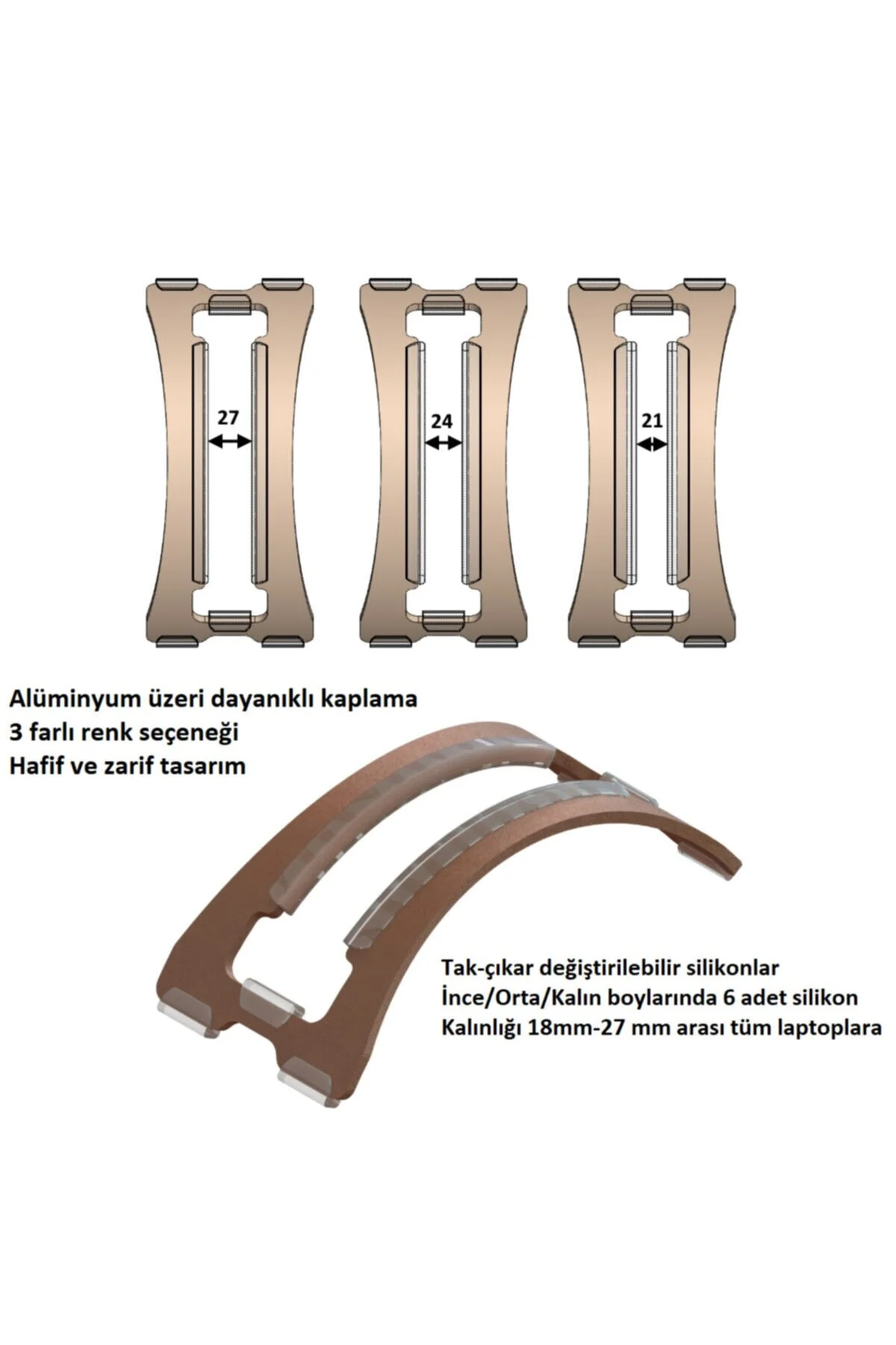 Dikey Laptop Standı Small Metalik Bronz