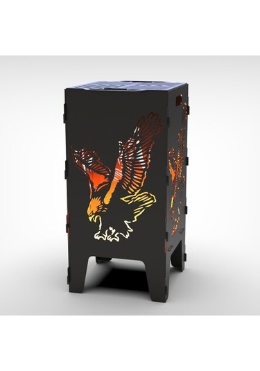 Kartal Desenli Ateş Çukuru Ve Portatif Mangal