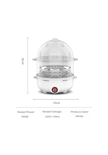 Çok Fonksiyonlu Elektrikli Yumurta Kaynatıcı Çift Katmanlar Yumurta Pişirici Whıte