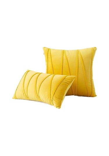 Novahub Sarı Yenı 18 "20" Kadife Düz Yumuşak Minder Örtüsü Atmak Yastık Kılıfı Kanepe Ev Dekor 45x45cm Sarı