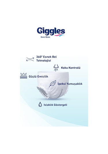 Giggles Yetişkin Emici Külot Hasta Bezi Medium 1 Paket 9 Adet M