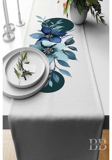 Belle Benoit Baskılı Runner & Koltuk Kırlent Kılıfı Set Desen41