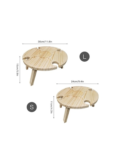 Didadodo Ahşap Katlanır Piknik Masası - Cam Tutuculu, Plaj & Kamp İçin Pratik, Çok Renkli Ahşap Çok Renkli