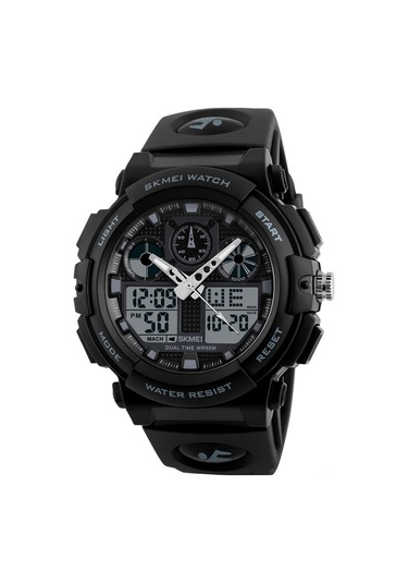 Yunboo Skmeı Erkek Spor Saati 1270: Çift Zaman, Kronometre, Alarm, 5atm Su Geçirmez, Işıklandırmalı, Kuvars+dijital Hareket Çok Renkli