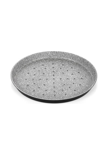 Granit Kaplamalı Delikli Pizza Tava 24 Cm Gri