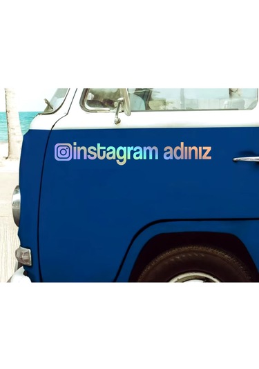Kişiye Özel İnstagram Adresi Sticker - İnstagram Sosyal Medya Sticker - Araba Oto Motosiklet Karavan Sticker 00062 12 Cm