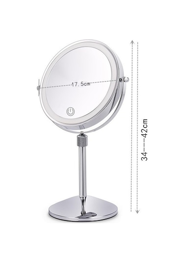 Ctbx Masaüstü Çift Taraflı Led Işıklı 3 Kat Büyütme Makyaj Aynası 7''