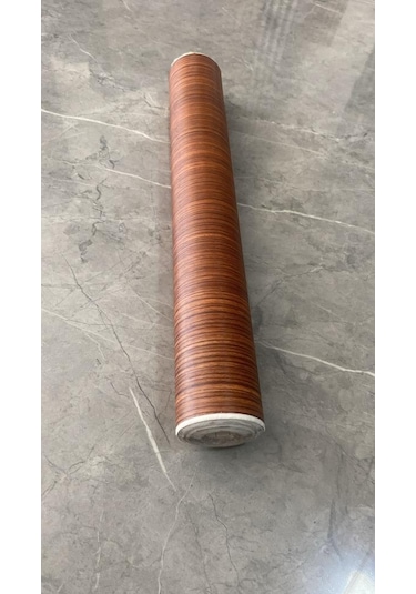 45cm X 10 Metre 1 Rulo Folyo Yapışkanlı Kestane Ahşap Görünümlü Mutfak Duvar Kaplama Folyosu Kağıdı