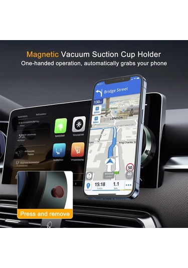 Yifomall Araç İçin Vakum Emici Telefon Tutucu - 360 Döner, Elini Serbest Bırak, Zinc Alloy+abs, X8q Piraz Renk Yeşil