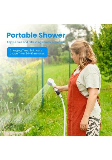 Willowhaven Mavi Taşınabilir Elektrikli Duş Pompası: Usb Şarjlı Dijital Ekran Çoklu Mod Camping