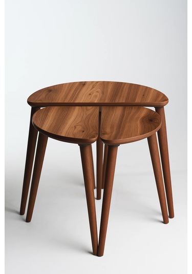 Roma 3'lü Zigon Sehpa %100 Mdf Yarım Ay Ahşap/urartu