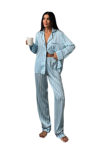 Victoria"s Secret İpeksaten Pijama Takımı Mavi