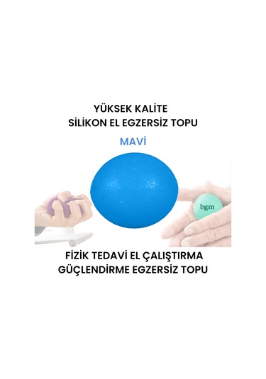 Bgm Silikon El Egzersiz Topu Mavi