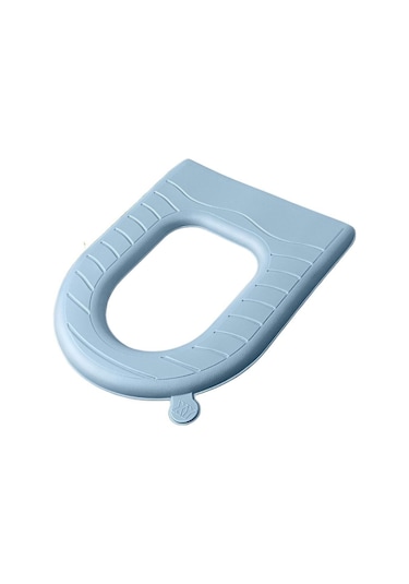 Mavi Saplı Klozet Minderi Yeniden Kullanılabilir Closestool Mat Yumuşak Eva Klozet Kapağı Banyo