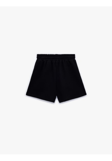 Koton Cepli Beli Bağcıklı Pamuklu Slim Fit Mini Şort Siyah 6sal40004ık Siyah