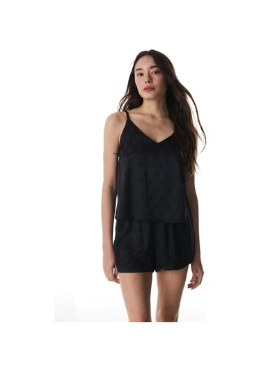 Penti Siyah Lilah Saten Şortlu Pijama Takımı