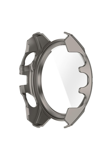 Garmin Tactix 8 İçin Amoled 51mm Temperli Film Entegre Pc İzle Koruyucu Kılıf Titanyum Mavisi