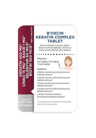 Bioxcin Forte Keratin Complex   Tablet Takviye Edici Gıda 60   Tablet