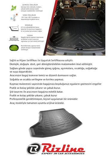Rizline Volvo Ex30 2024 Sonrası 3d Bagaj Havuzu Siyah