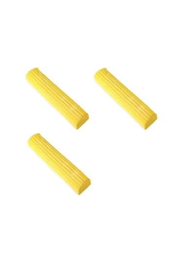 Scratch Anet Kelebek Sıkma Mekanizmalı Mikrofiber Yedek Sarı Mop Süngeri 3'lü