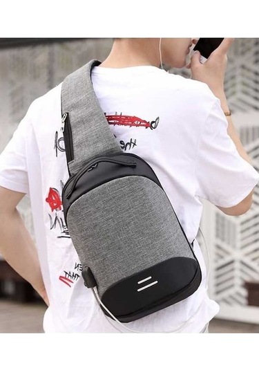 Maoyaya Kulaklık Hattı Deliği Ve Usb Şarj İle Çok Fonksiyonlu Oxford Taşınabilir Günlük Tek Omuz Çantası Gri - Pratik Ve Modern Tasarım Gri