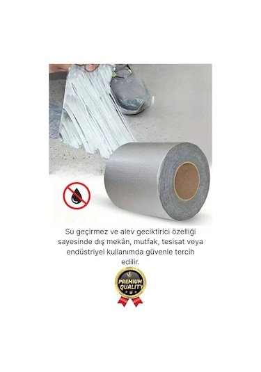 Premium Su Sızdırmaz İzolasyon Çatlak Boru Tamir Çamur Bandı Isıya Dayanıklı Sakız Bant 48 Mm X 2 Mt