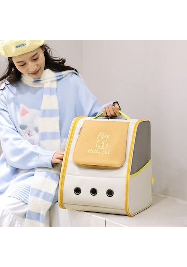 Hangfox Sıcak Kedi Desenli Su Geçirmez Kanvas Pet Çantası - Taşınabilir, Geniş Hacimli Dışarı Çıktılar İçin Omuz Çantası 5025 Gri