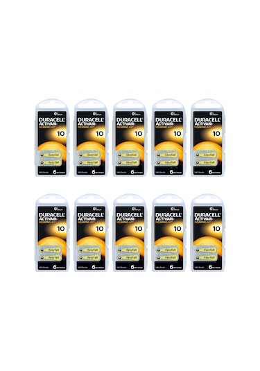 Duracell 10 Numara İşitme Cihazı Pili 6 x 10'lu